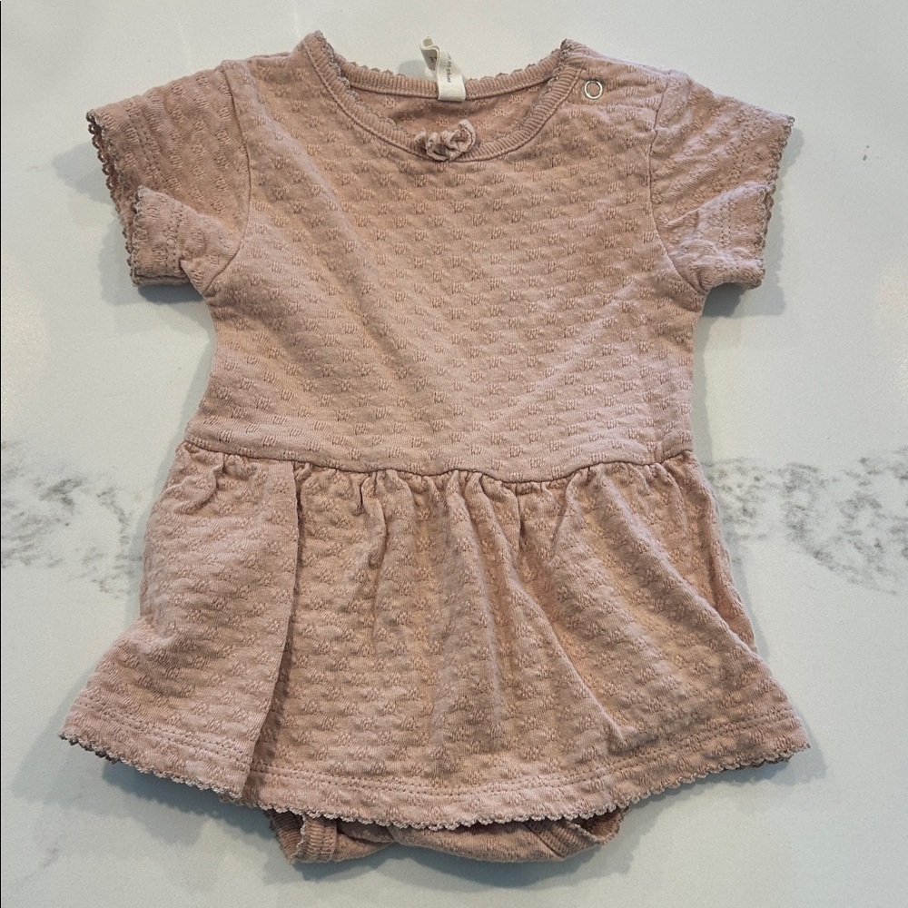 Quincy Mae Dusty Pink Textured Peplum Dress
